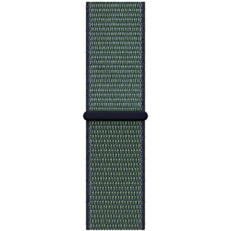 Curea iUni compatibila cu Apple Watch 1/2/3/4/5/6/7, 42mm, Nylon Sport, Woven Strap, Navy Blue/Green